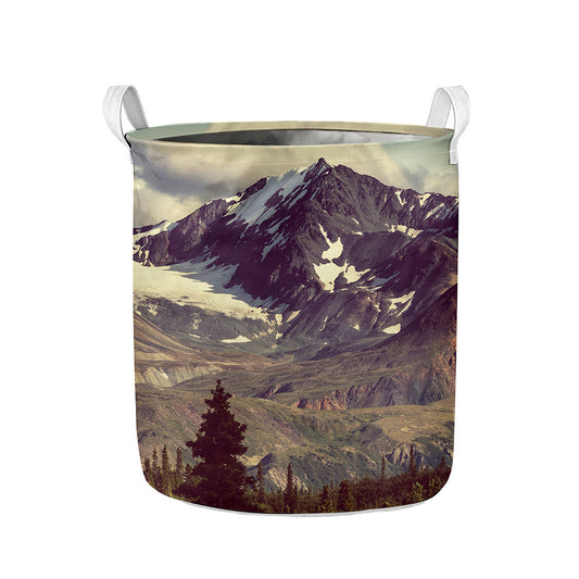 Denali Mountain Print Collapsible Laundry Basket