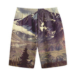Denali Mountain Print Cotton Shorts
