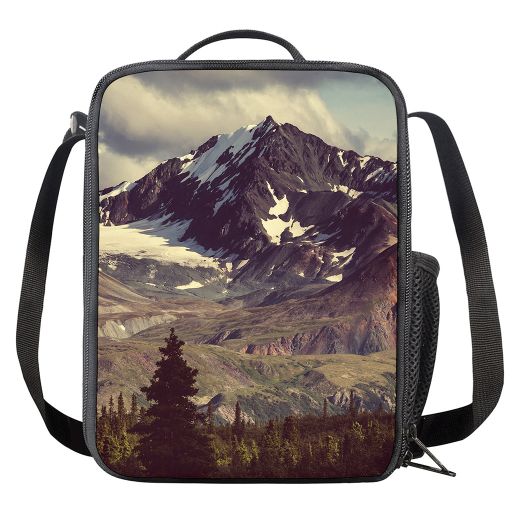 Denali Mountain Print Crossbody Lunch Bag