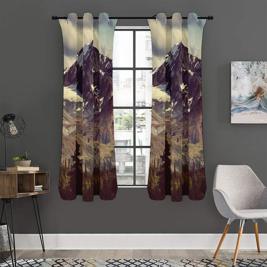 Denali Mountain Print Curtain