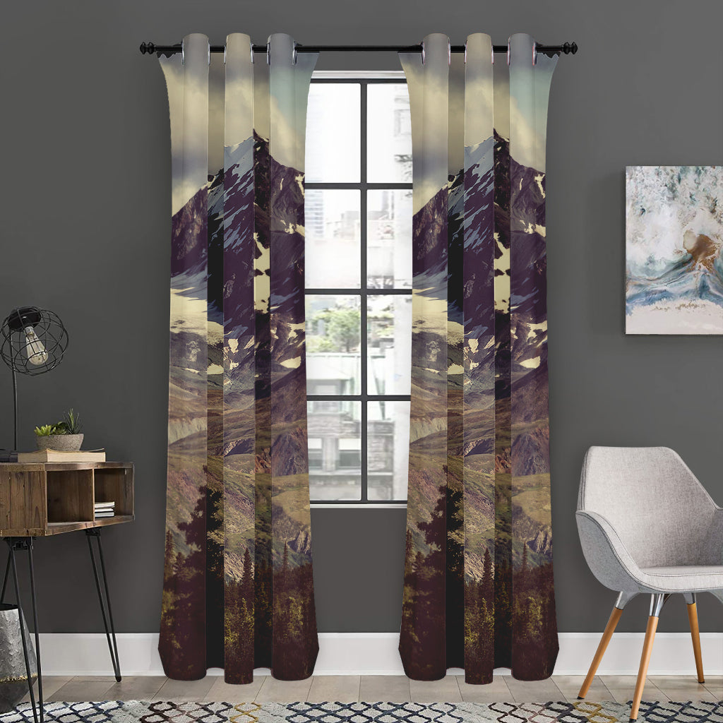 Denali Mountain Print Curtain