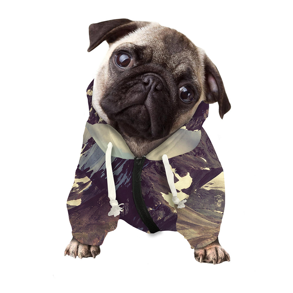 Denali Mountain Print Dog Zip Up Hoodie