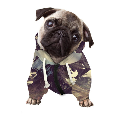 Denali Mountain Print Dog Zip Up Hoodie