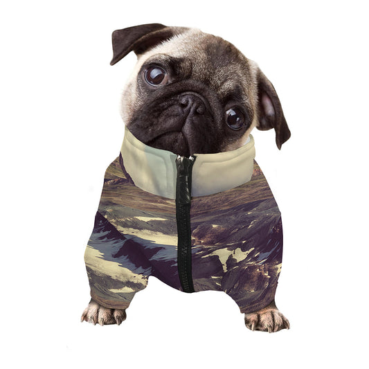 Denali Mountain Print Dog Zip Up Jacket