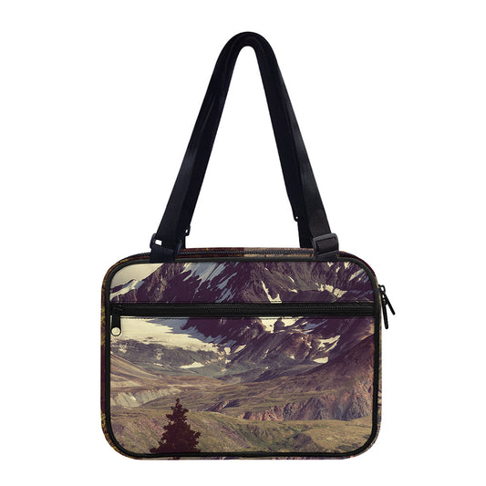 Denali Mountain Print Double Strap Bible Bag