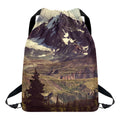 Denali Mountain Print Drawstring Backpack