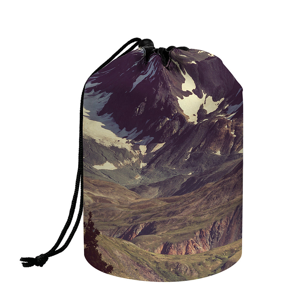 Denali Mountain Print Drawstring Makeup Bag