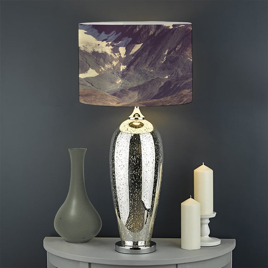 Denali Mountain Print Drum Lamp Shade