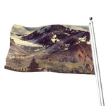 Denali Mountain Print Flag