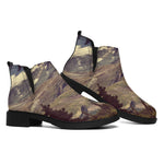 Denali Mountain Print Flat Ankle Boots