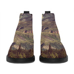 Denali Mountain Print Flat Ankle Boots