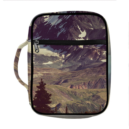Denali Mountain Print Front Pocket Bible Bag