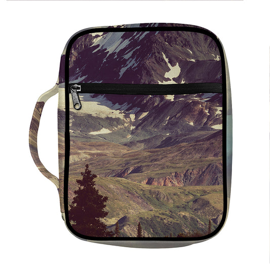 Denali Mountain Print Front Pocket Bible Bag