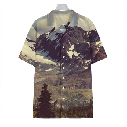 Denali Mountain Print Hawaiian Shirt