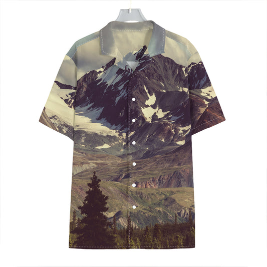 Denali Mountain Print Hawaiian Shirt