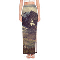 Denali Mountain Print High Slit Maxi Skirt