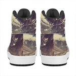 Denali Mountain Print High Top Leather Sneakers