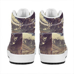 Denali Mountain Print High Top Leather Sneakers