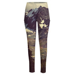 Denali Mountain Print High-Waisted Pocket Leggings