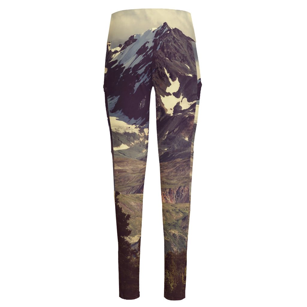 Denali Mountain Print High-Waisted Pocket Leggings