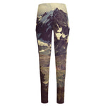 Denali Mountain Print High-Waisted Pocket Leggings