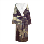 Denali Mountain Print Hooded Bathrobe