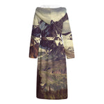Denali Mountain Print Hooded Bathrobe