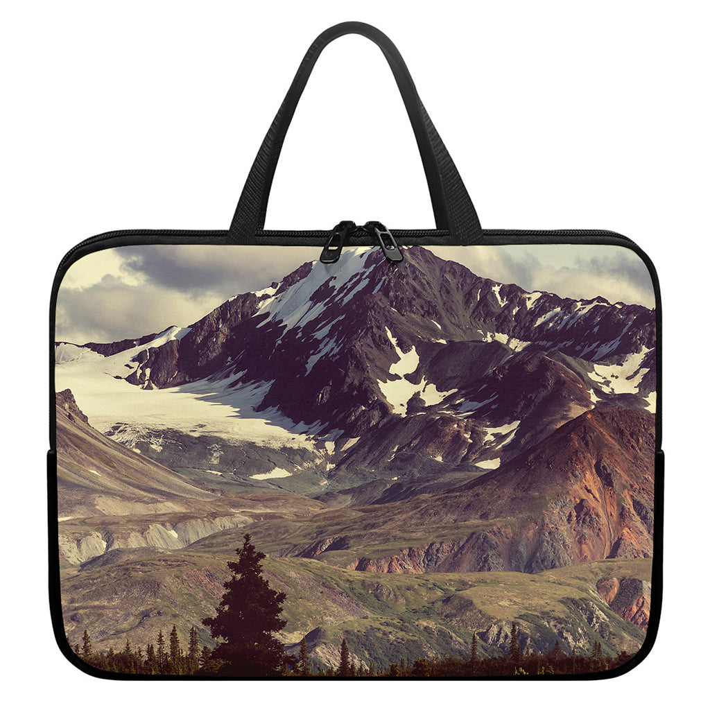 Denali Mountain Print Laptop Sleeve With Handle