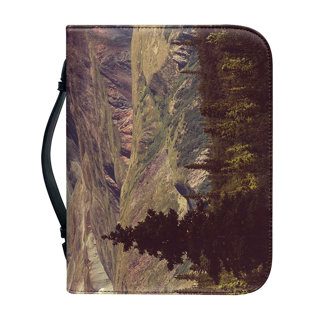 Denali Mountain Print Leather Bible Cover