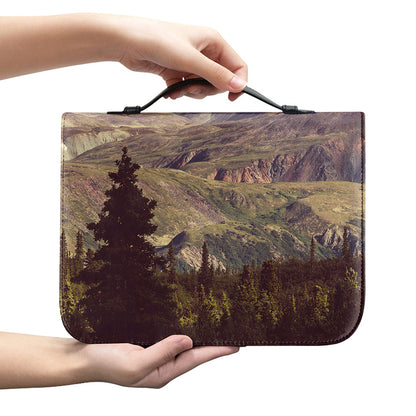 Denali Mountain Print Leather Bible Cover