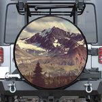 Denali Mountain Print Leather Spare Tire Cover