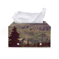 Denali Mountain Print Leather Tissue Box Cover