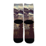 Denali Mountain Print Long Socks