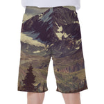 Denali Mountain Print Men's Beach Shorts