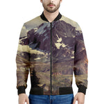 Denali Mountain Print Men's Bomber Jacket