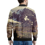 Denali Mountain Print Men's Bomber Jacket