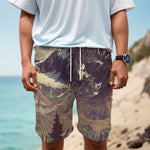 Denali Mountain Print Men's Cargo Shorts