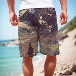 Denali Mountain Print Men's Cargo Shorts