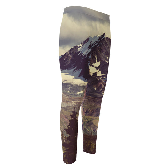 Denali Mountain Print Men's Compression Pants