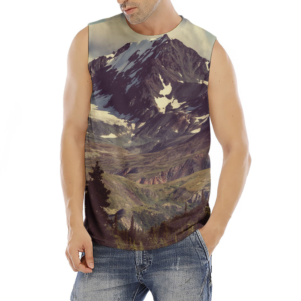 Denali Mountain Print Men's Fitness Tank Top