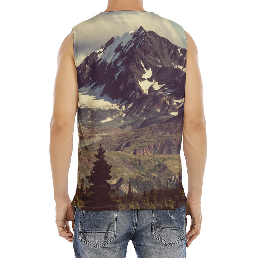 Denali Mountain Print Men's Fitness Tank Top