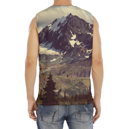 Denali Mountain Print Men's Fitness Tank Top
