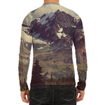 Denali Mountain Print Men's Long Sleeve Rash Guard
