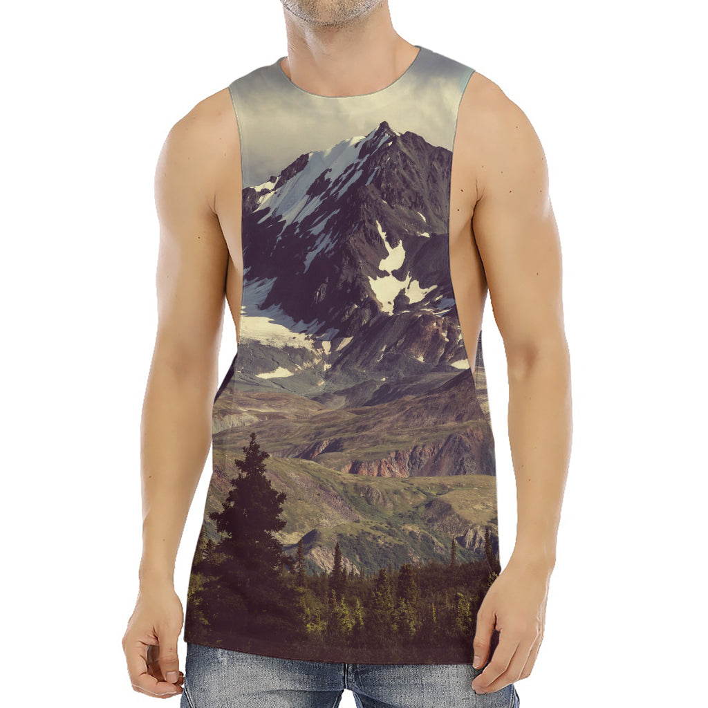 Denali Mountain Print Men's Muscle Tank Top