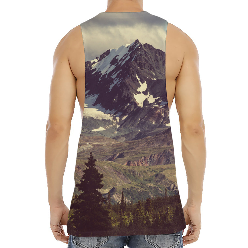 Denali Mountain Print Men's Muscle Tank Top