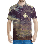 Denali Mountain Print Men's Polo Shirt