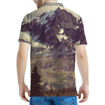 Denali Mountain Print Men's Polo Shirt