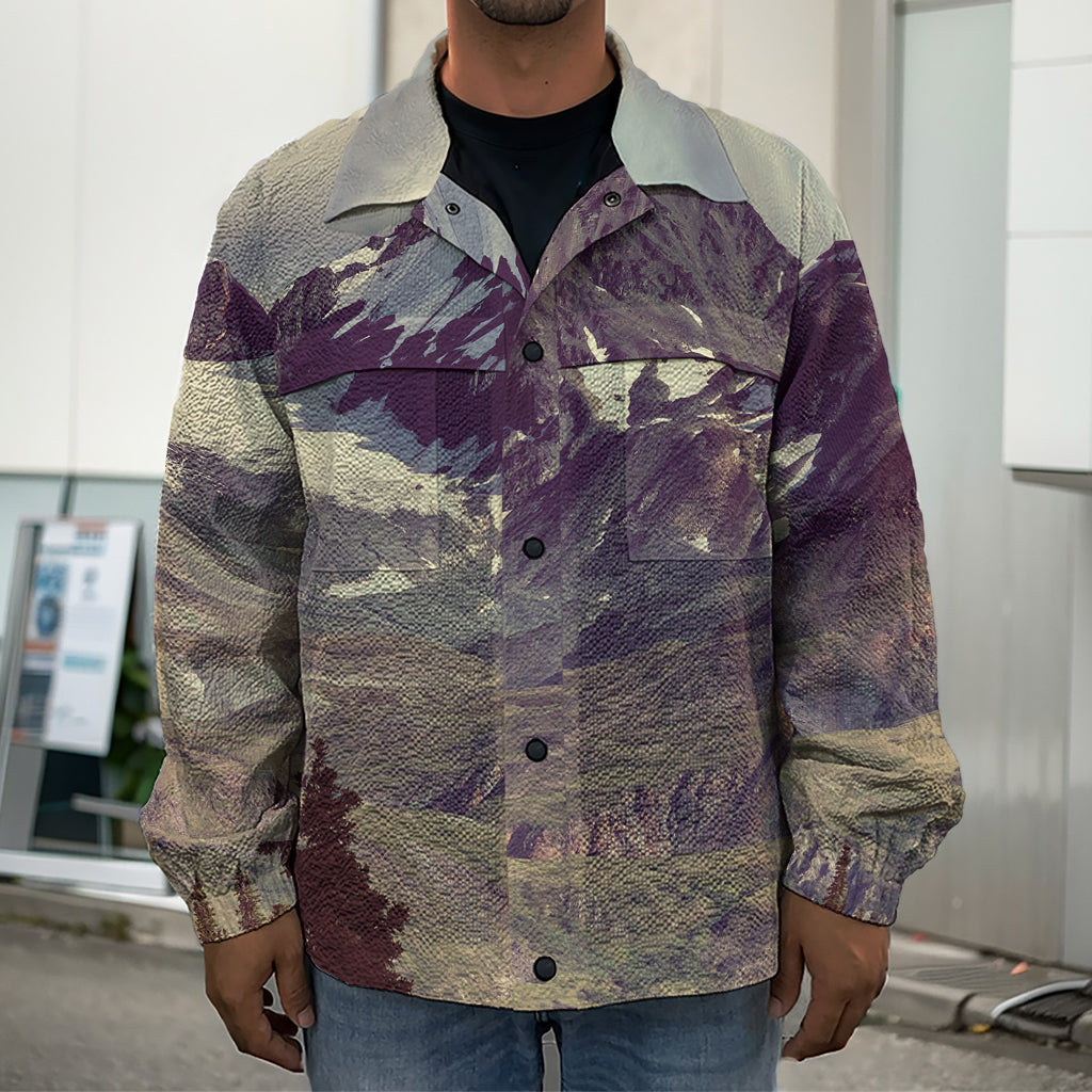 Denali Mountain Print Men's Shirt Jacket