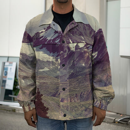 Denali Mountain Print Men's Shirt Jacket