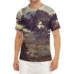 Denali Mountain Print Men's Short Sleeve Rash Guard